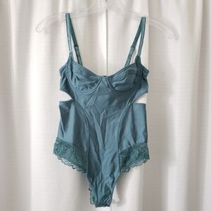 XSmall Out From Under Teal Green Teddy Lingerie One Piece